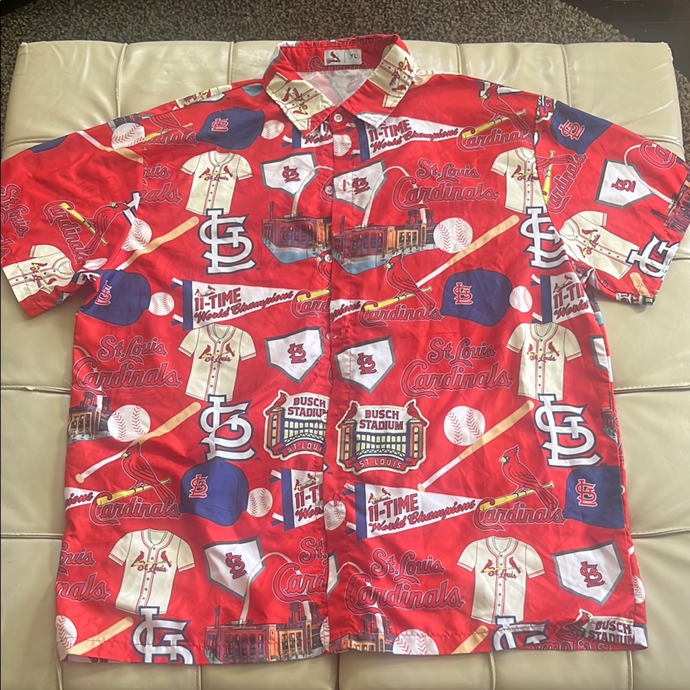 Red Graphic Cardinals Baseball Men's Shirt